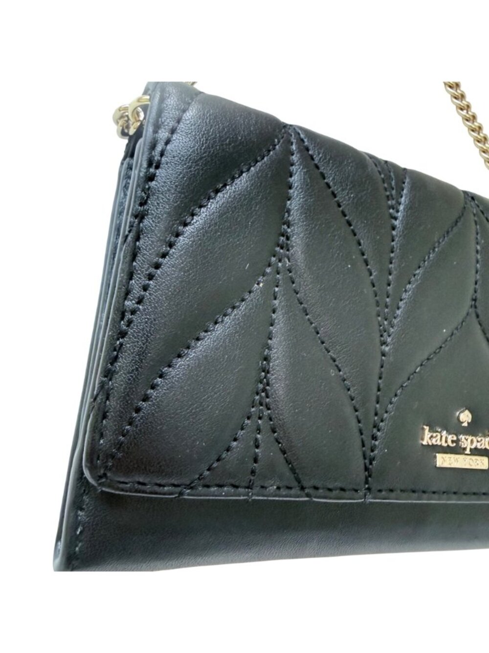 Kate Spade Women's Clutch Bag Purse Milou Briar Lane Quilted Black Leather Small - Picture 3 of 8